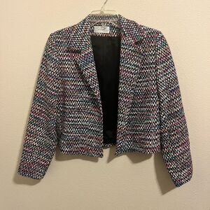 Vintage Soiree women's Petite Multicolor Zigzag Blazer